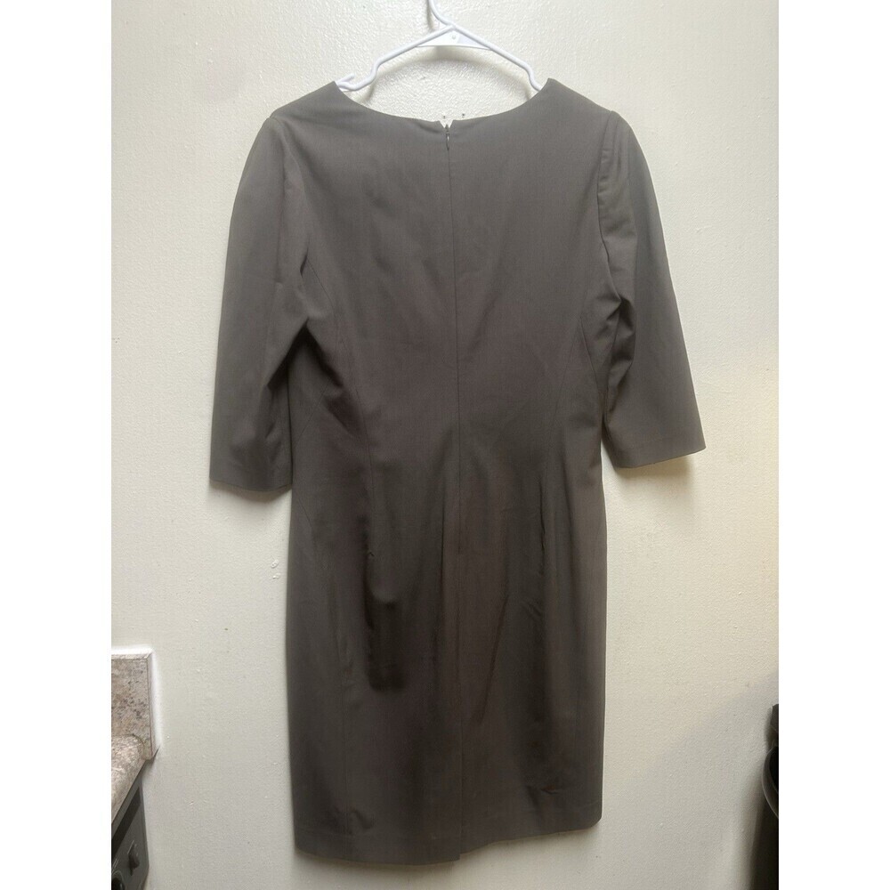 lafayette 148 Women Shift Dress 3/4 Sleeve Wool Blend Size 4 Career Gray Stretch - Picture 4 of 6